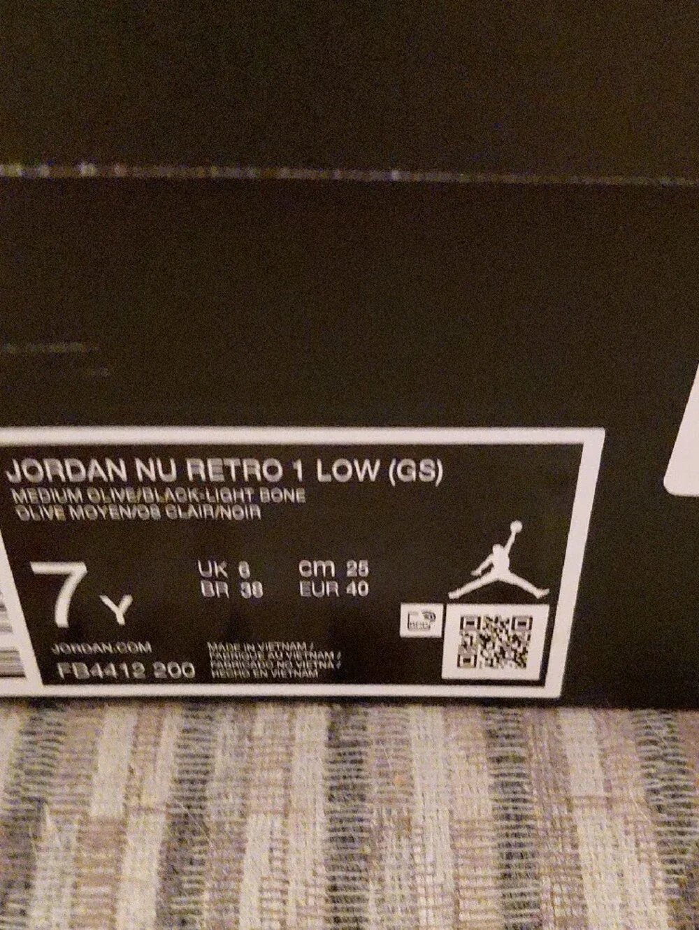 Brand New AJ 1's  in Olive Green and Black Youth Size 7 And Women Size 8.5